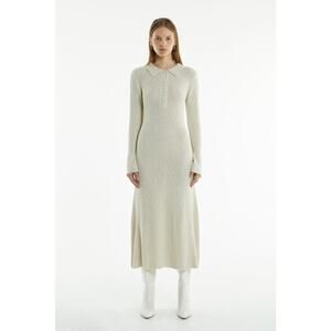 Unbound Knit Long Sleeve Shirt Dress - 2 Shell